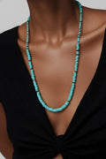 Native American Handmade Turquoise Graduated Necklace with Seashell Heishi