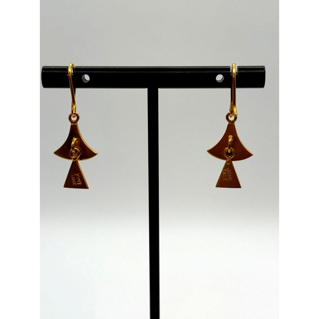 Jane Diaz Gold Plated Short Fan Cascade Earrings