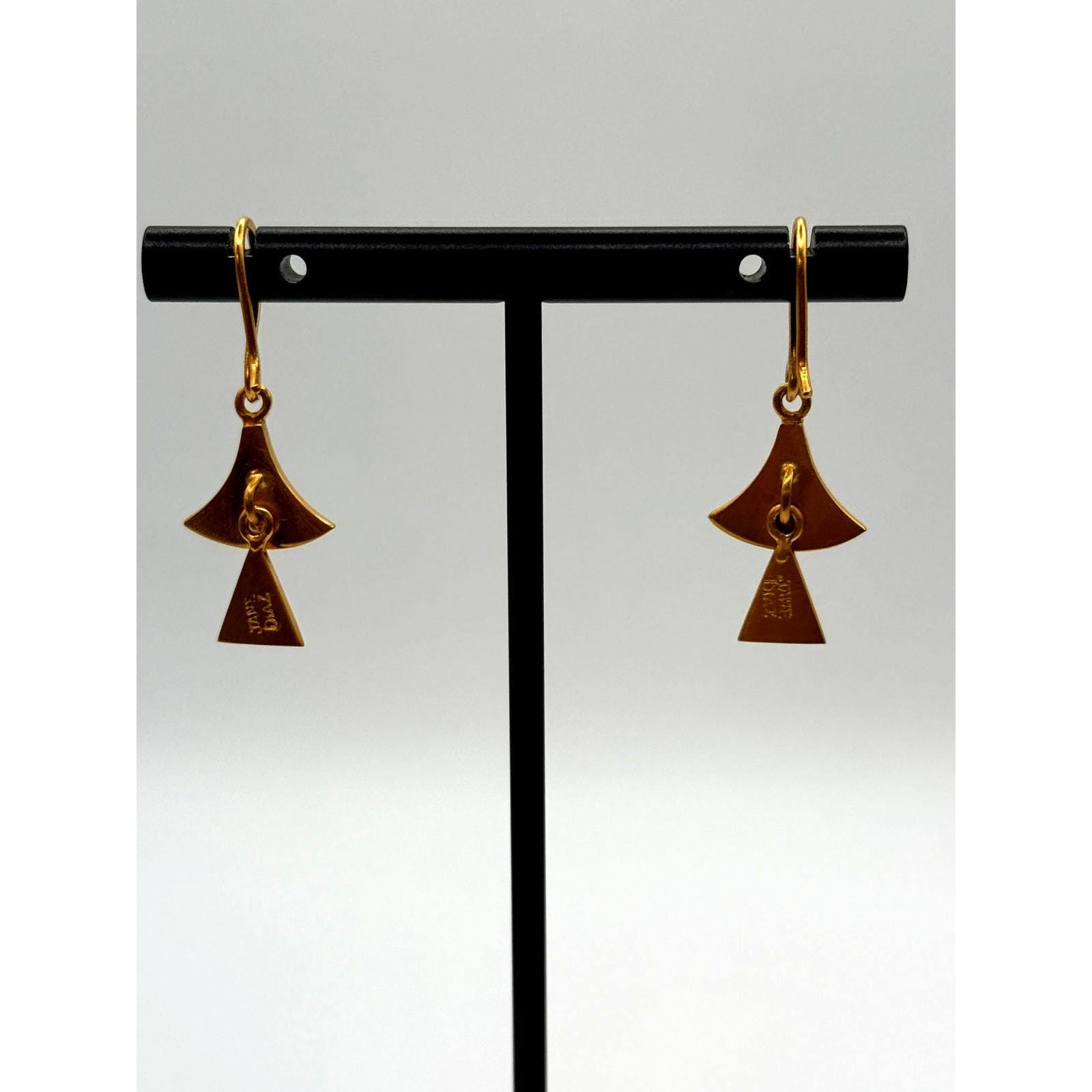 Jane Diaz Gold Plated Short Fan Cascade Earrings