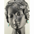 Navajo Jessica Claw JC Sterling Silver Turquoise Stud Earrings