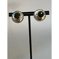 BOCCO Sterling silver black onyx inlay push back earrings, signed