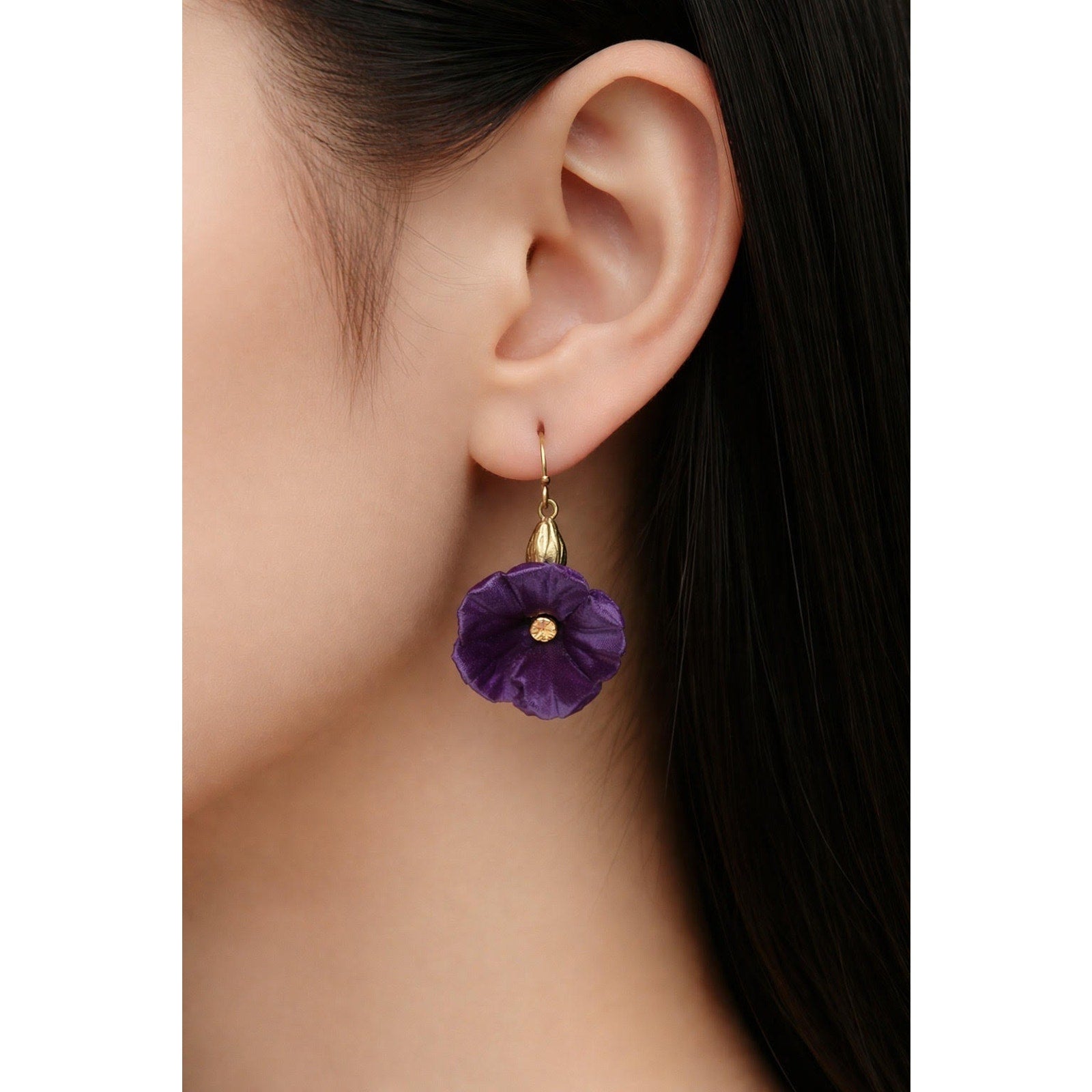 Michael Michaud Petunia Dangle Wire Earrings