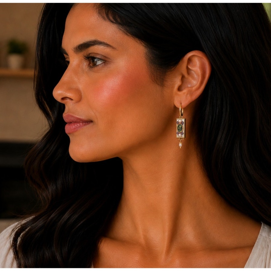 Michal Golan Amethyst Bar Earrings