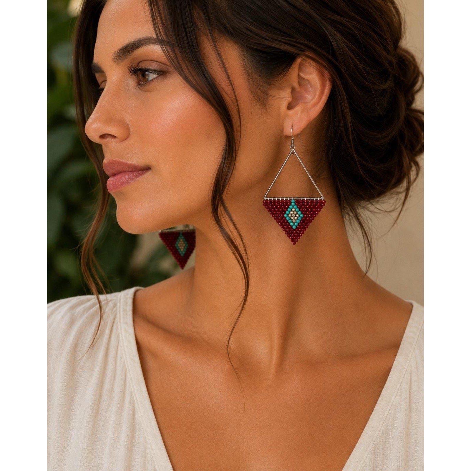 Native American Chippewa Handmade Beaded Earrings