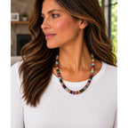 Navajo Artist Mary W. Roanhorse Multicolor Agate Necklace