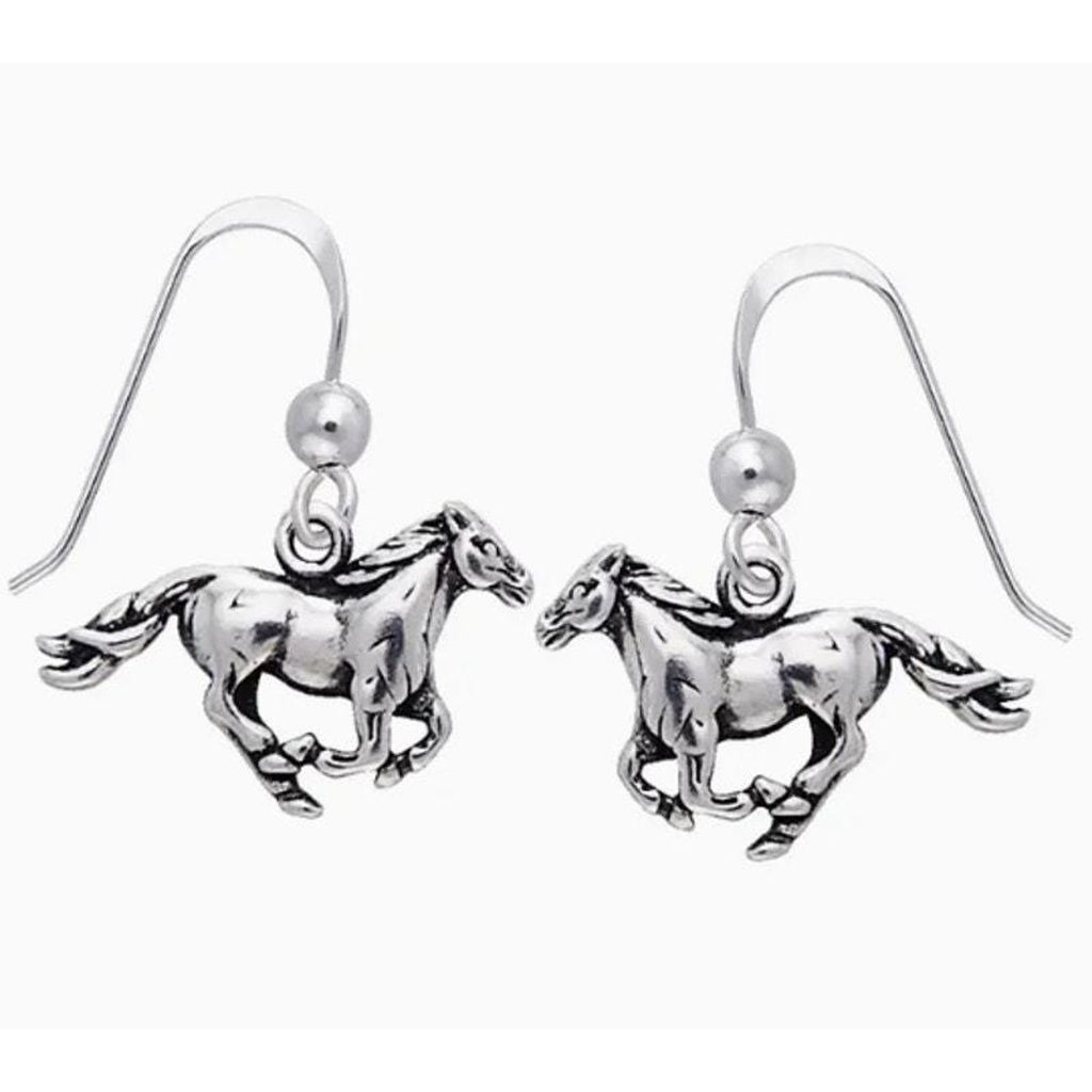 925 Sterling Silver Dainty Running Horse Wire Earrings