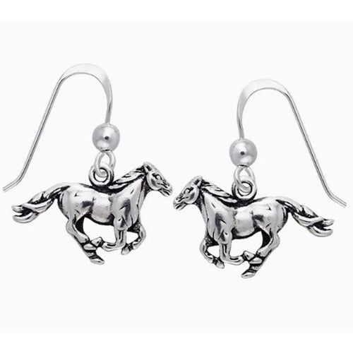 925 Sterling Silver Dainty Running Horse Wire Earrings