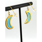 Michael Vincent Michaud 18K Gold Plated Moon Wire Earrings