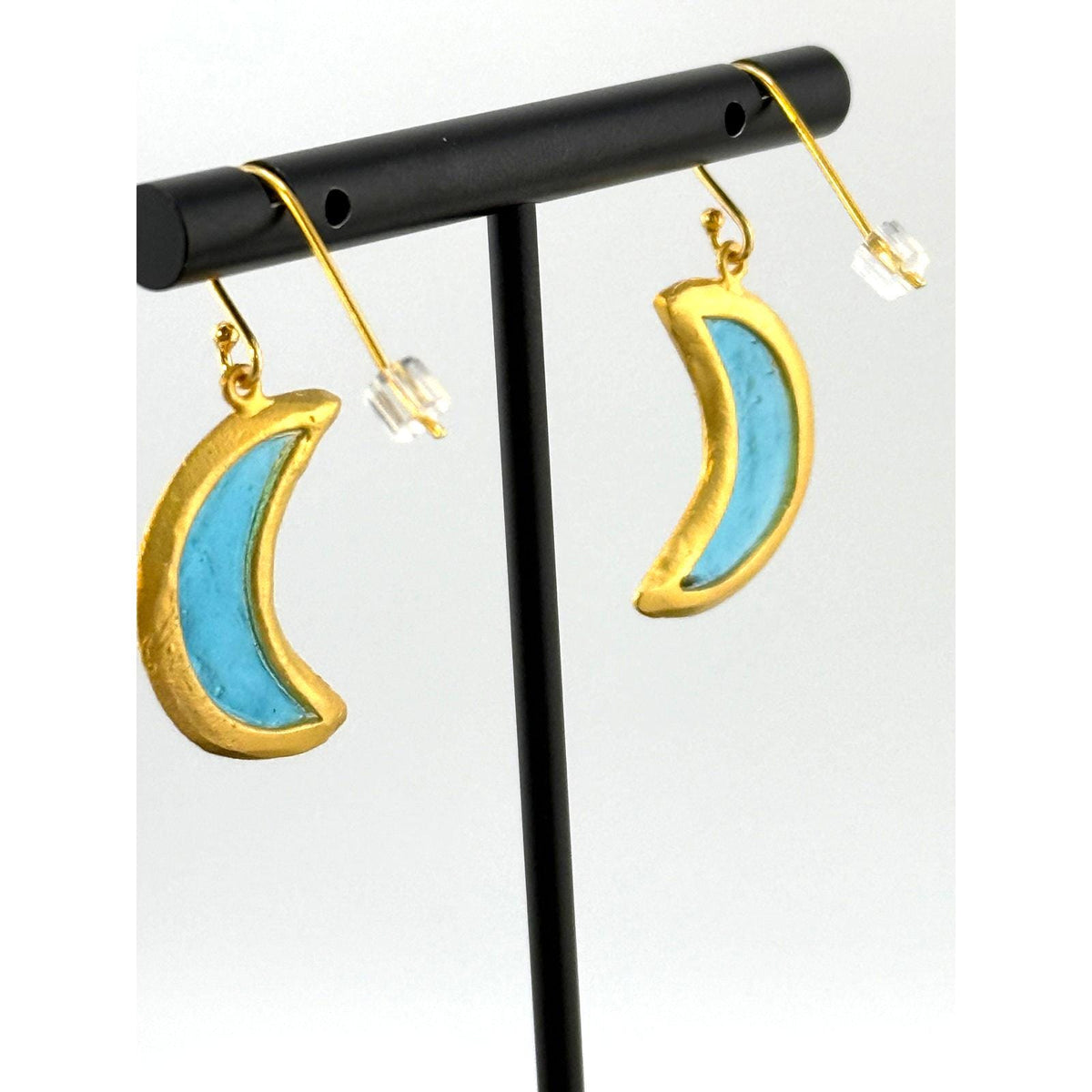 Michael Vincent Michaud 18K Gold Plated Moon Wire Earrings