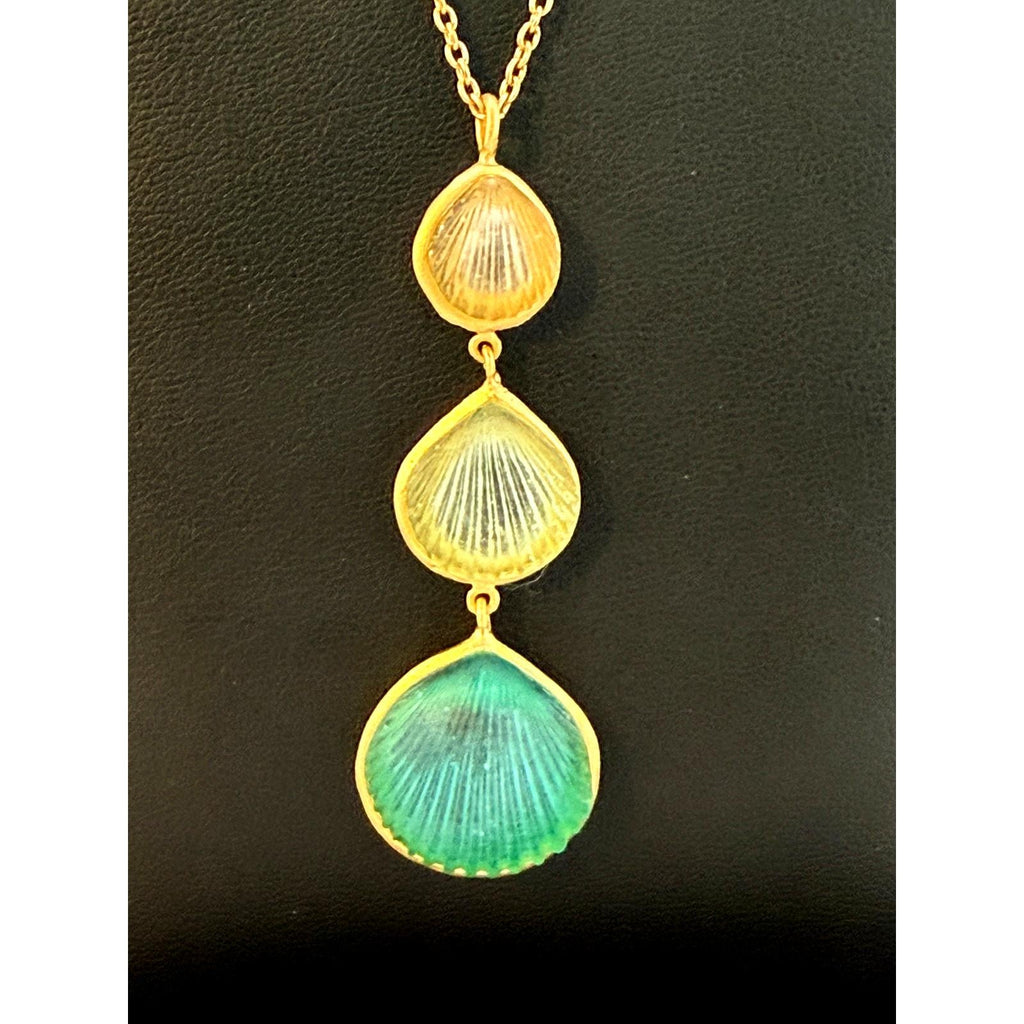 Michael Vincent Michaud 18K Gold Plated Shell Pendant Necklace
