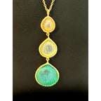 Michael Vincent Michaud 18K Gold Plated Shell Pendant Necklace