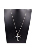 Vintage 925 Sterling Silver Lapis Lazuli Cross Pendant 20" Necklace