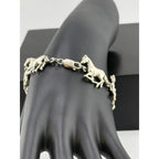High Quality Sterling Silver Detailed Horse Bracelet