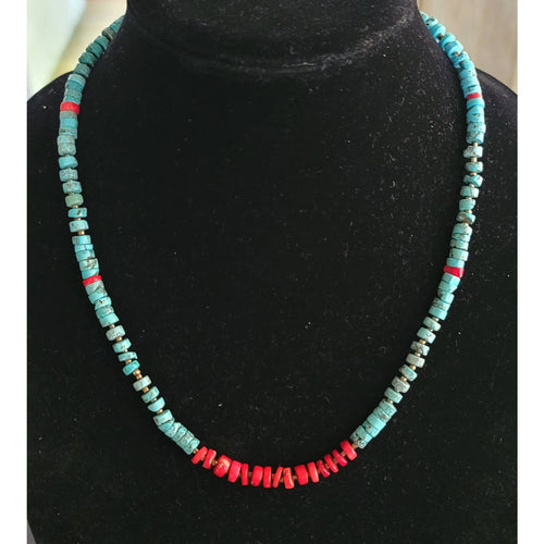 'Chaco Canyon' - Natural Turquoise Coral Necklace, Native American