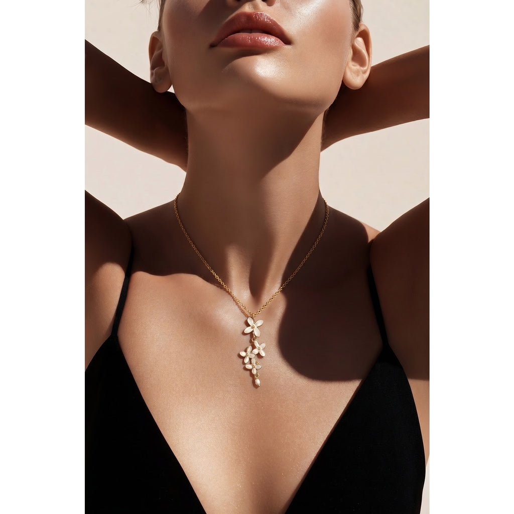 Michael Michaud White Hydrangea Pendant Necklace