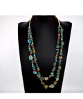 Vintage, Natural Turquoise 2 Strand Necklace, Native American Made