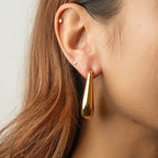 Gold & Honey Drop Hoop Earrings