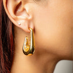 Gold & Honey Drop Hoop Earrings