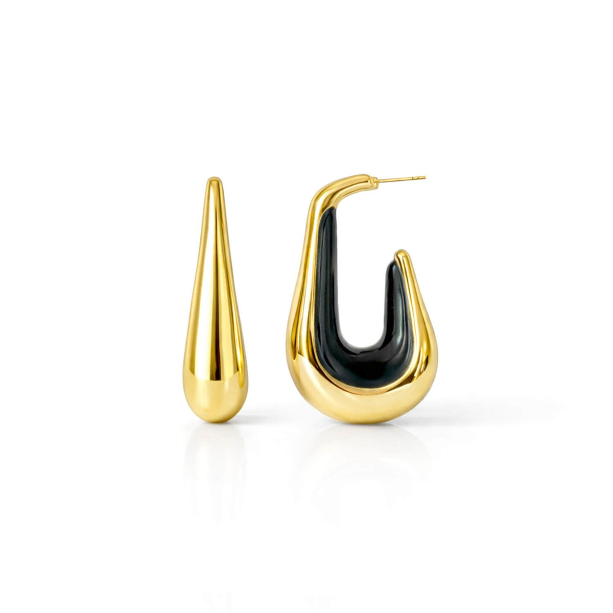 Gold & Honey Drop Hoop Earrings