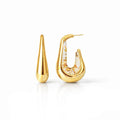 Gold & Honey Drop Hoop Earrings