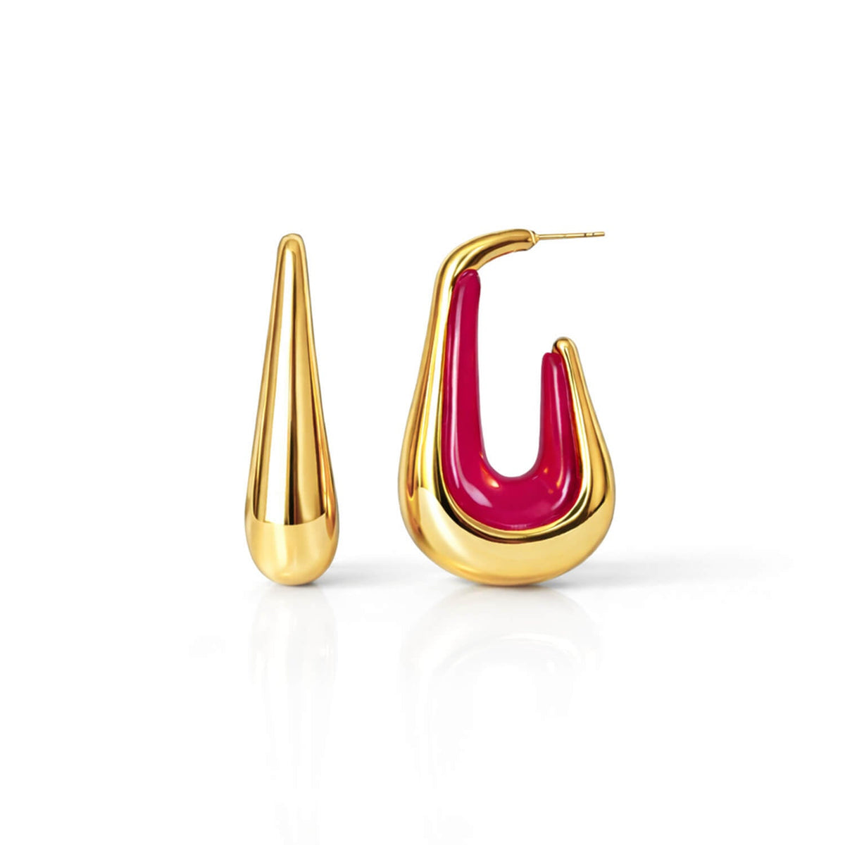 Gold & Honey Drop Hoop Earrings