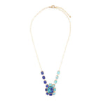 Barse Jewelry Duality Blue Lapis and Turquoise Golden Pendant Necklace