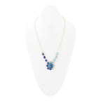 Barse Jewelry Duality Blue Lapis and Turquoise Golden Pendant Necklace