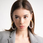 Gold & Honey Duchess Bamboo Lucite Hoop Earrings