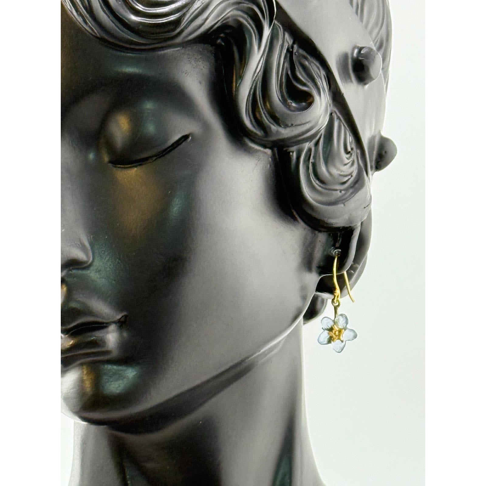 Michael Michaud Forget Me Not Single Flower Wire Earrings