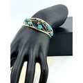 Navajo Turquoise Cabochon Bracelet Signed Jerry Cowboy