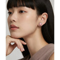 Navajo Peggy Skeets Sterling Silver Pink Opal Post Earrings