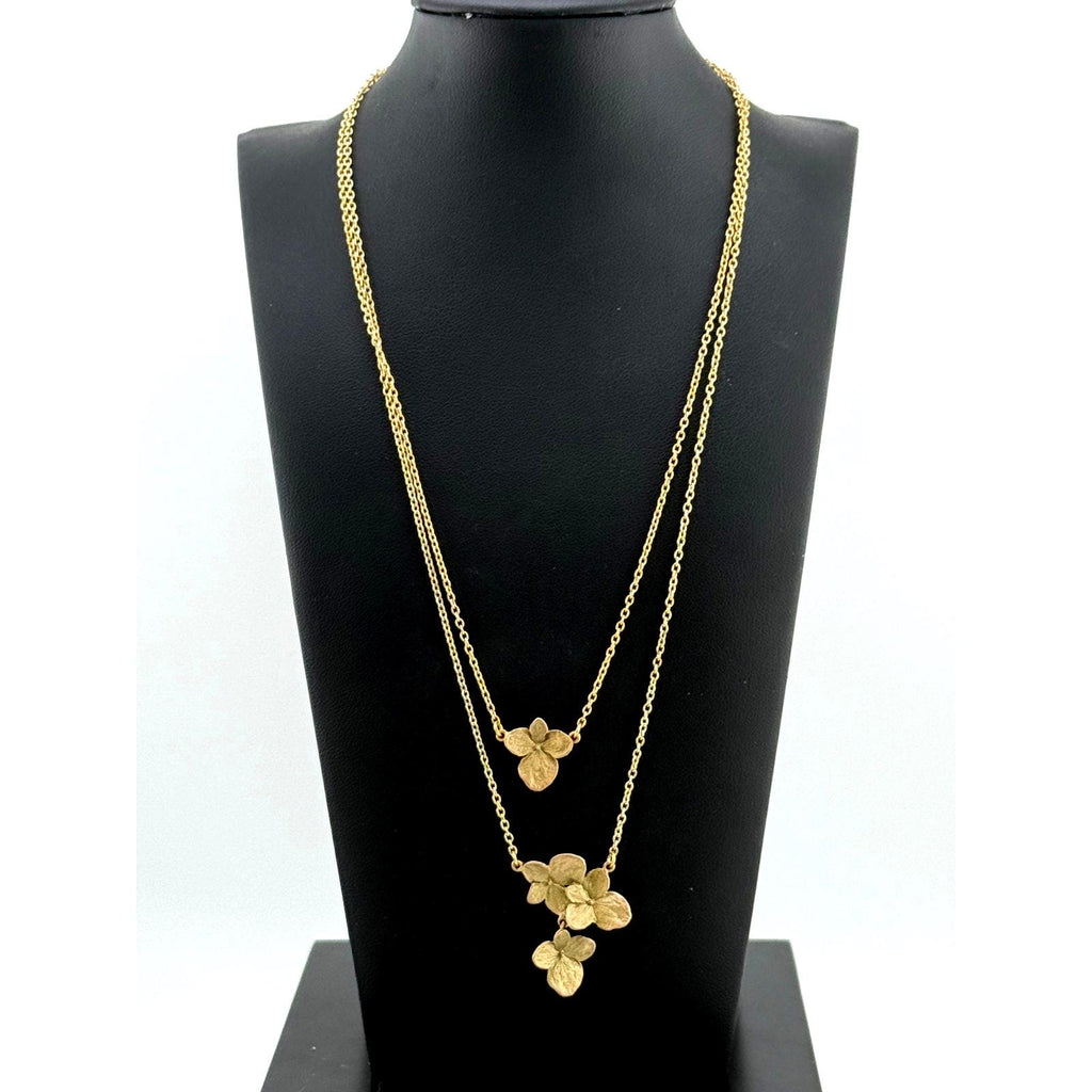Michael Michaud Hydrangea Double Layer Pendant Necklace