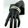 Navajo Bear Claw Turquoise Inset Bracelet Signed Pearlene Spencer