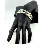Navajo Bear Claw Turquoise Inset Bracelet Signed Pearlene Spencer