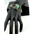 Navajo Max Calabaza Turquoise Sterling Silver Cuff Bracelet