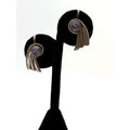 Vintage 925 Sterling Silver Amethyst Mexico Signed Earrings
