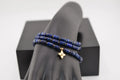 Rachel Reinhardt Blue Lapis 3 Piece Bracelets with Gold Clover