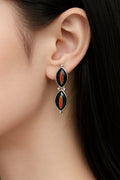 Native American Zuni Sterling Silver Spiny Oyster Post Hoop Earring's By Fernando Othole