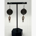 Earrings with Natural Sustainable Portuguese Cork Silver Discs - Sarasotabydesign