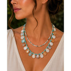 Native American Navajo Mary Roanhorse Amazonite Beaded Necklace Set