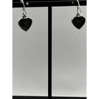 Vintage 925 Sterling Silver Gemstone Heart Earrings