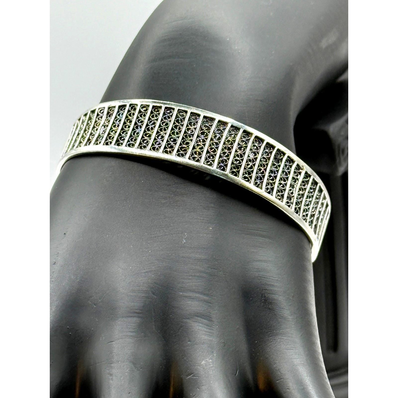 Portuguese Sterling Silver Filigree Circles Bracelet