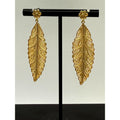 Portuguese Gold Plated Sterling Silver Filigree Leaf Earrings