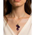 Michael Michaud Petunia 16" Adj. 3-Flower Pendant
