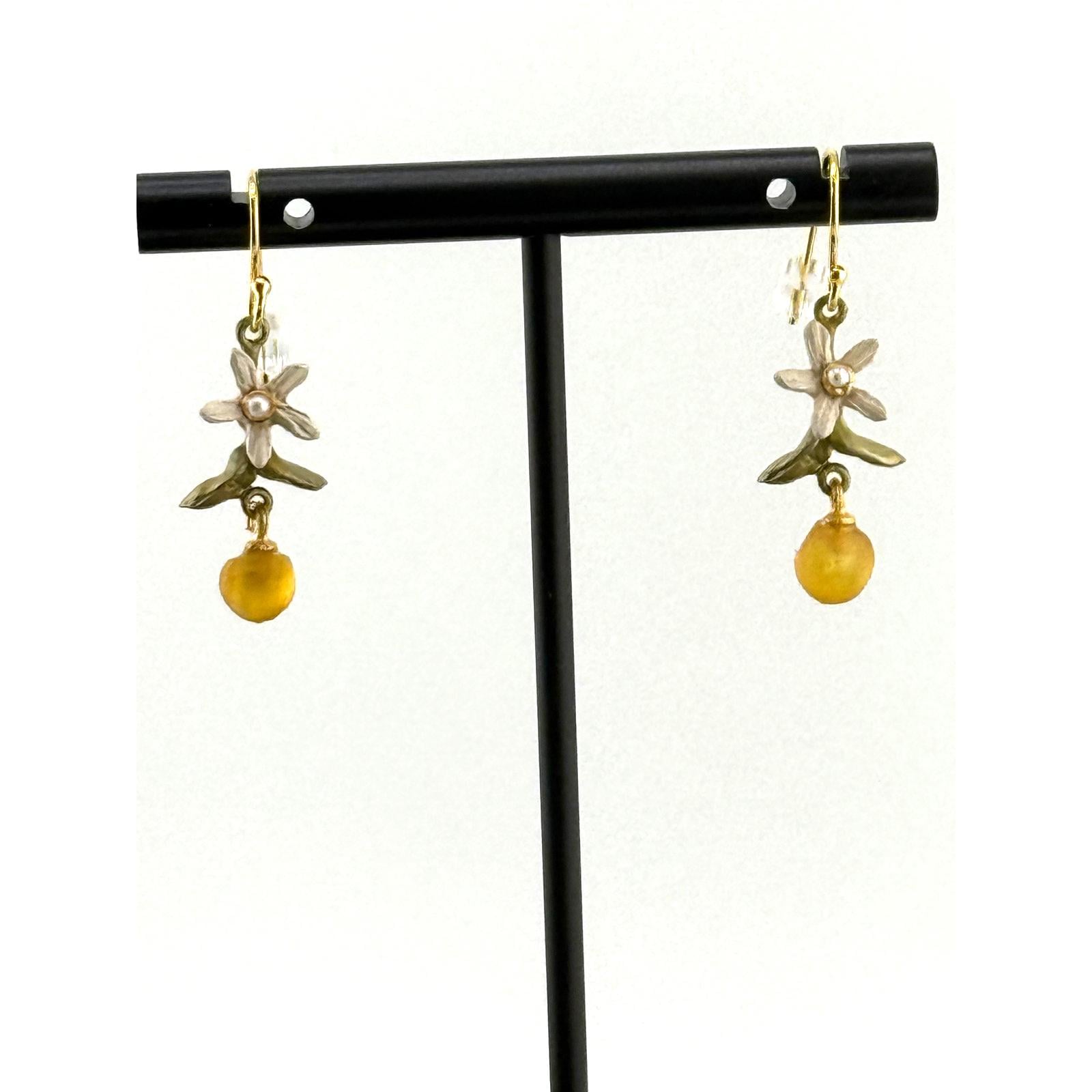 Michael Michaud Dainty Orange Blossom Wire Earrings