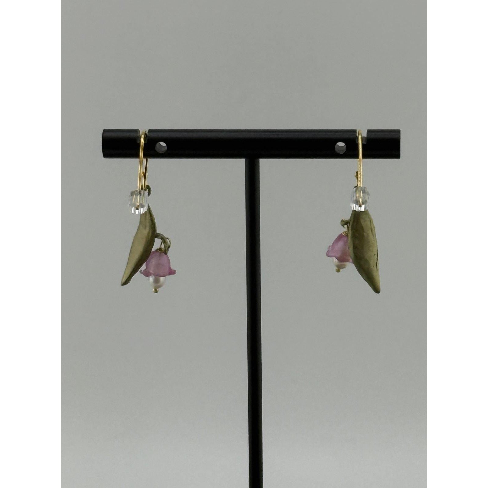 Michael Michaud Pink Lily of the Valley Wire Earrings