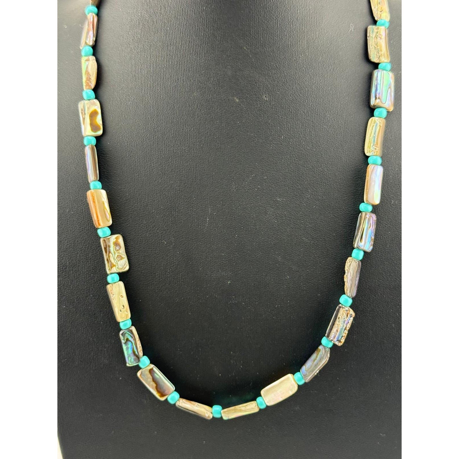 Native American Abalone and Glass Bead Necklace