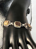 Vintage 925 Sterling Silver Square Gemstone Bracelet