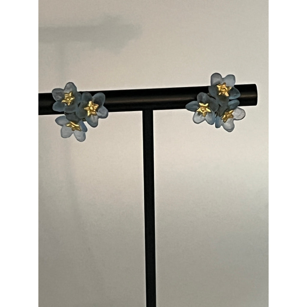 Michael Michaud Forget Me Not Triple Flower Post Earrings