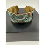Elaine Coyne Verdigris Patina Brass Alligator Cuff Bracelet - Sarasotabydesign